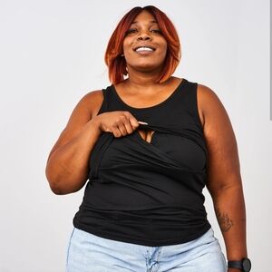 Latched Mama Black Sleeveless Top